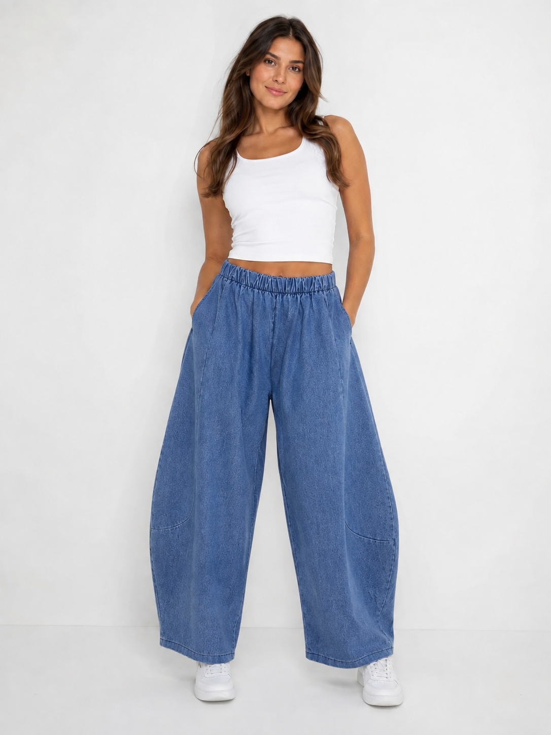 Made In Italy Relaxed Barrel leg Denim trouser