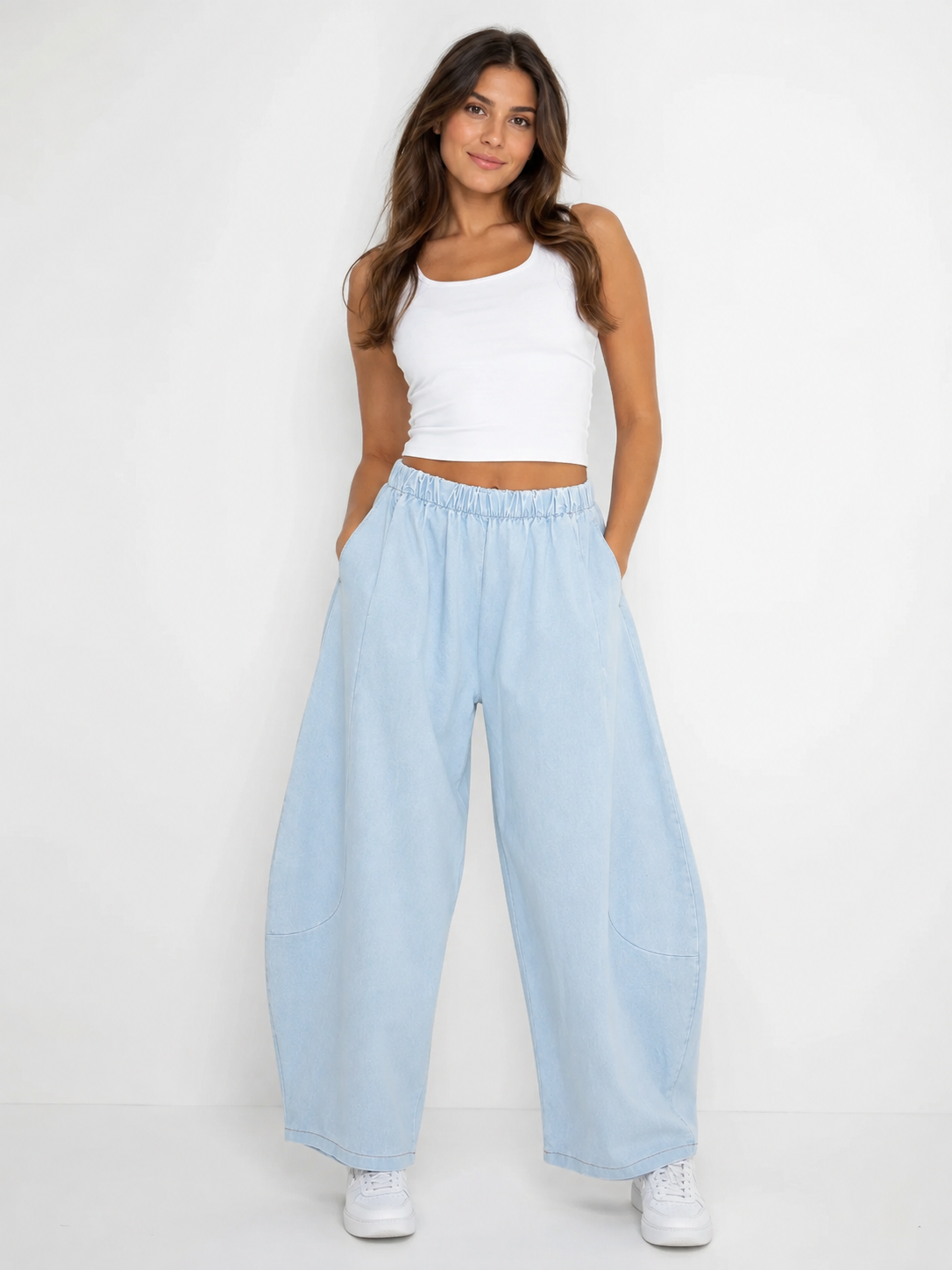Made In Italy Relaxed Barrel leg Denim trouser