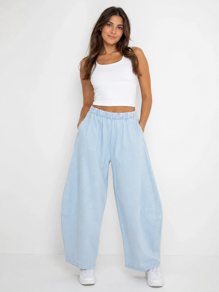 Made In Italy Relaxed Barrel leg Denim trouser