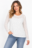 Made in Italy Textured Lace Layering Top