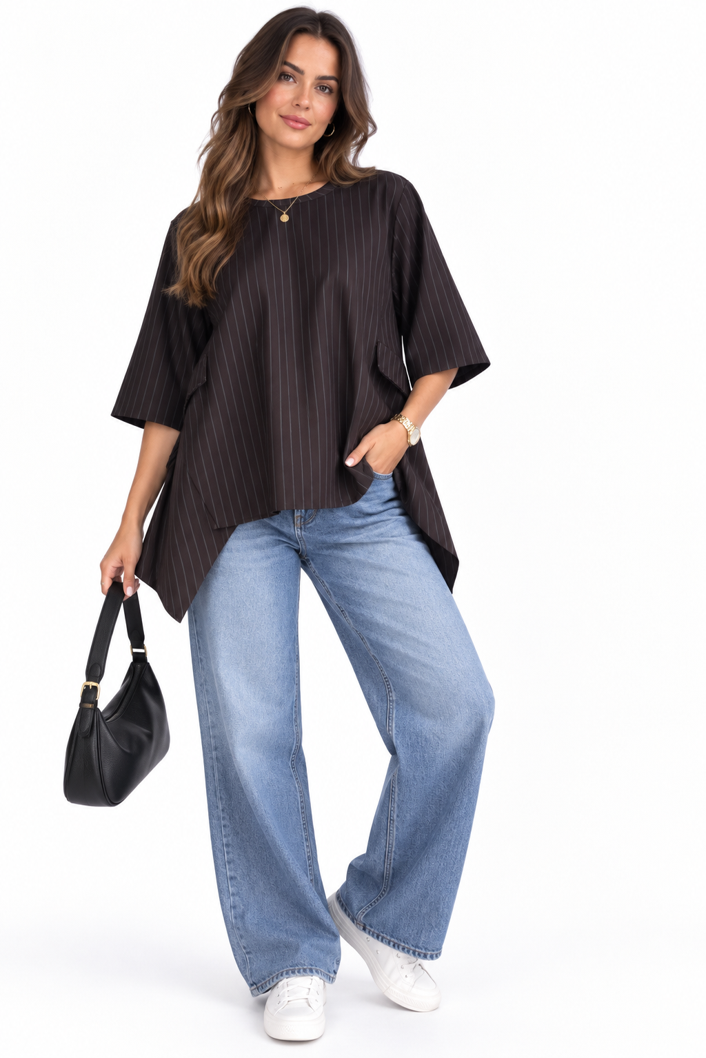 Made in Pinstripe Scuba Top