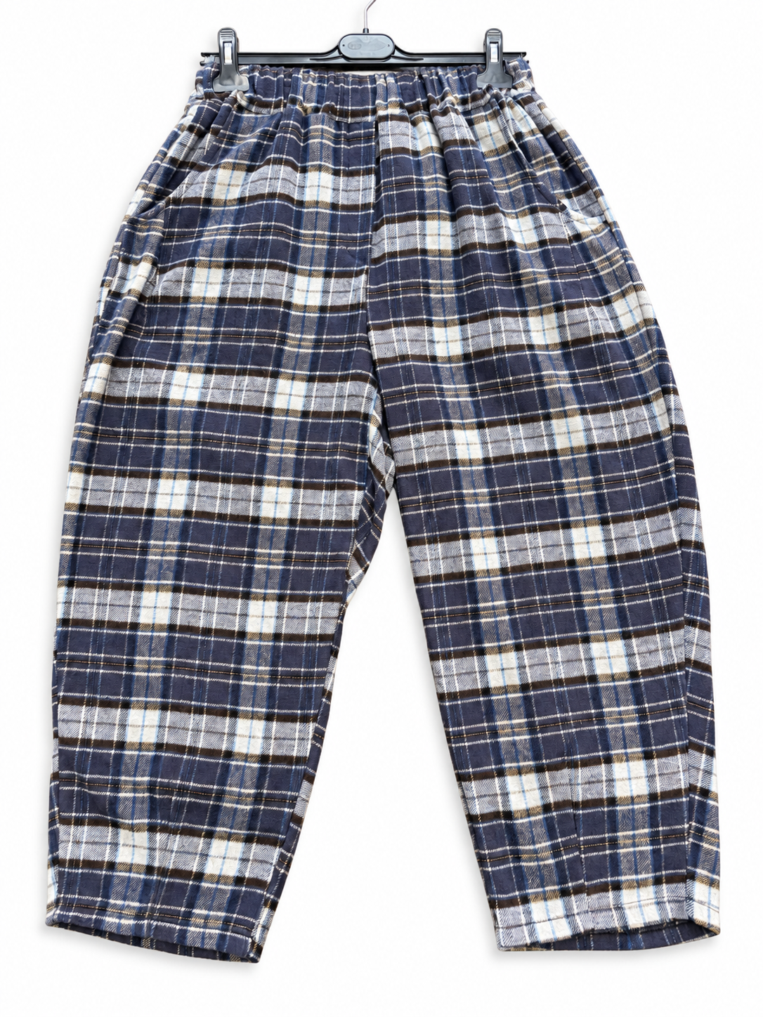 Made in Italy Plaid Check Tapered Leg Trouser