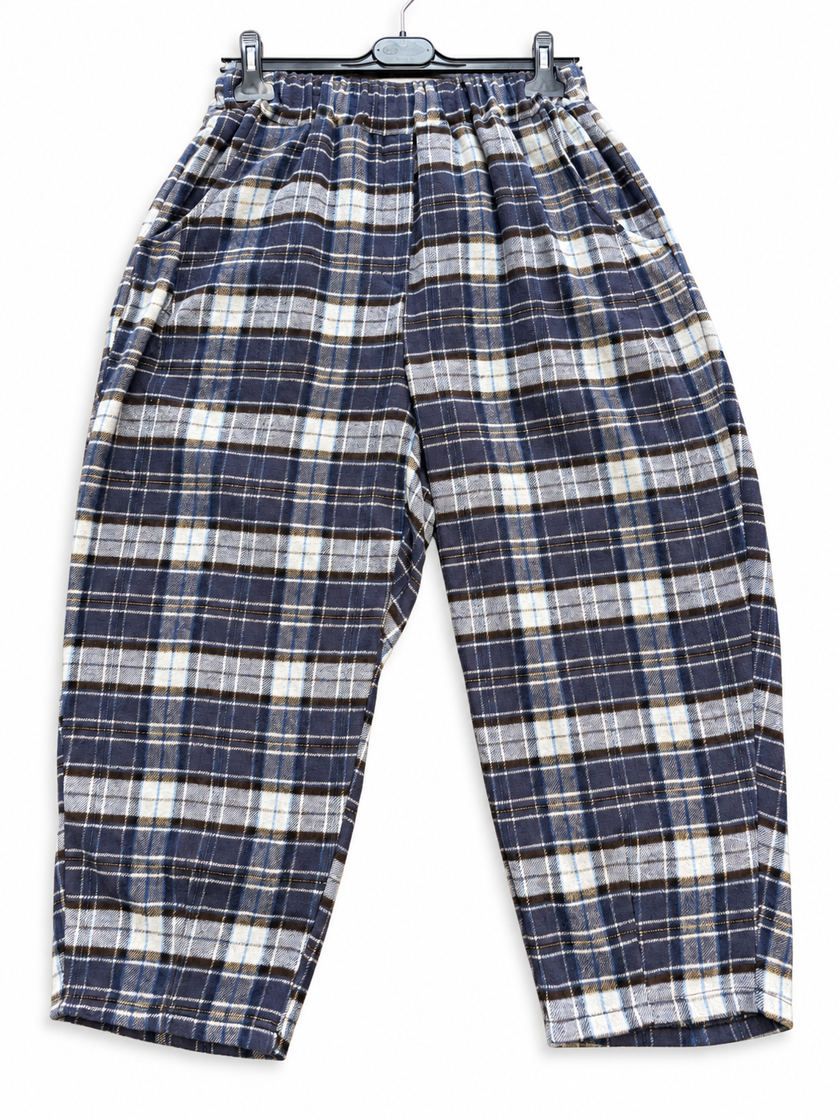 Made in Italy Plaid Check Tapered Leg Trouser