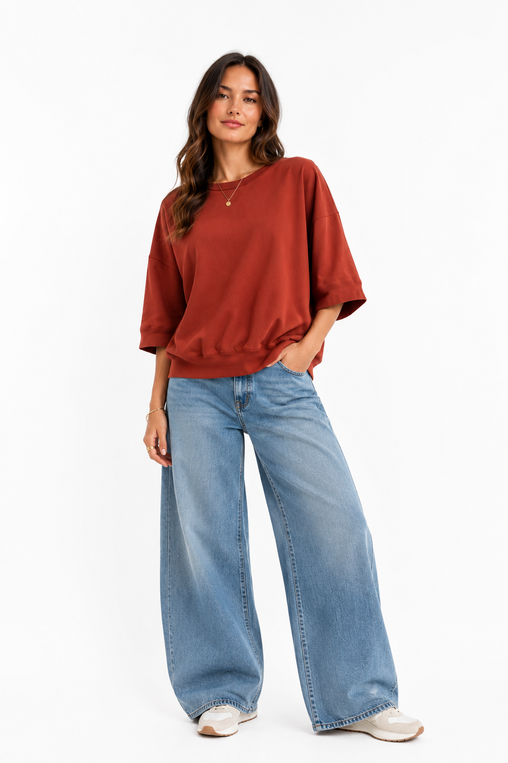 Made in Italy Short Sleeve Sweatshirt Top