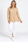 Made in Italy Textured Lace Layering Top