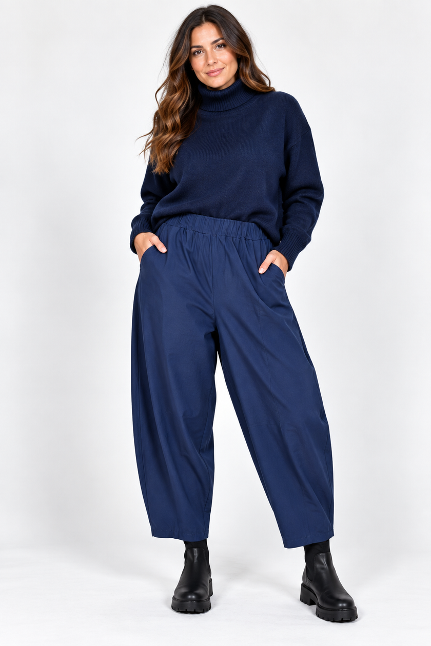 Made in Italy Relaxed Fit Stretchy Tapered Leg Trouser