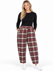 Made in Italy Plaid Check Tapered Leg Trouser