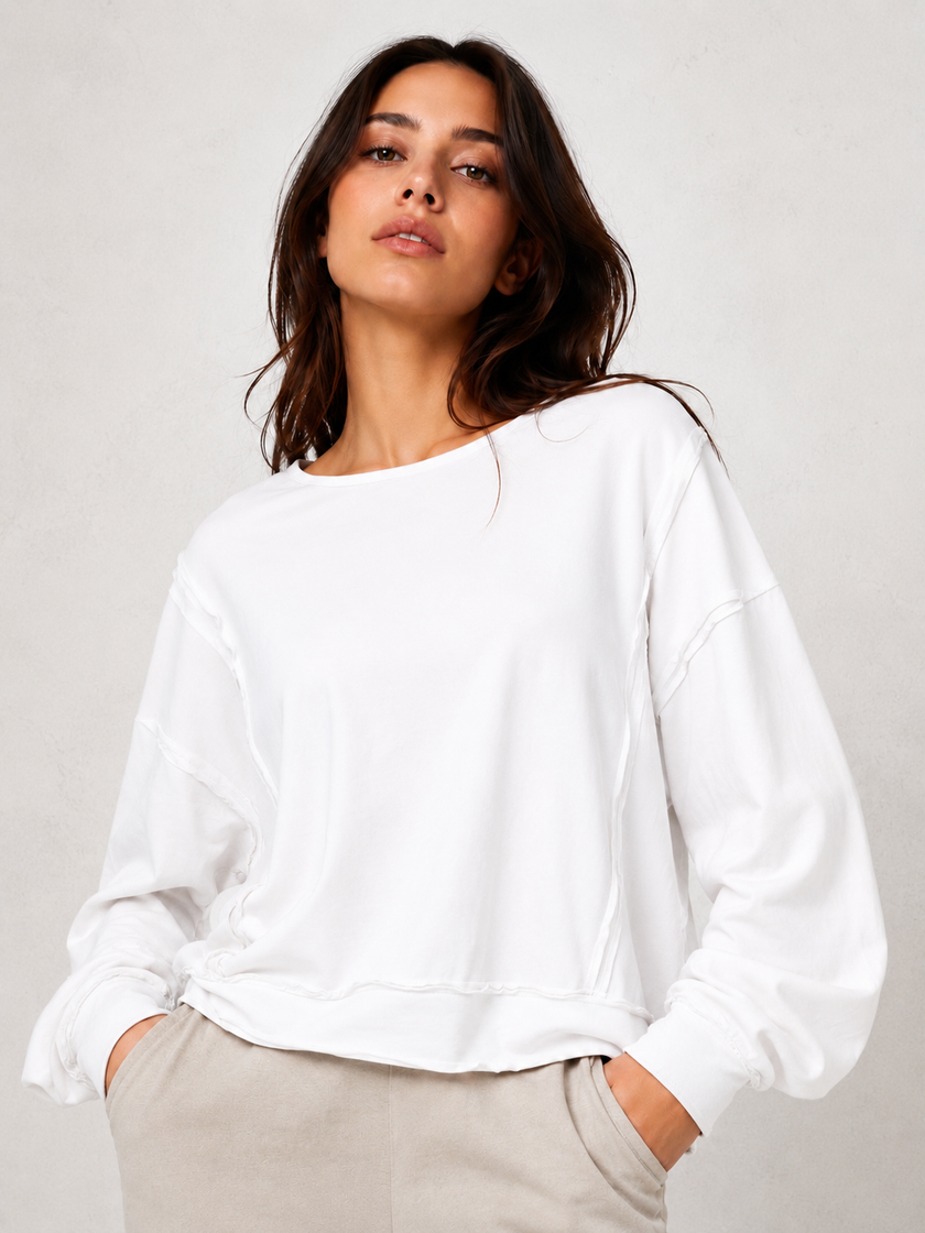 Made in Italy Relaxed Fit Sweatshirt Top