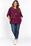 Made in Italy Corduroy Button Front Top