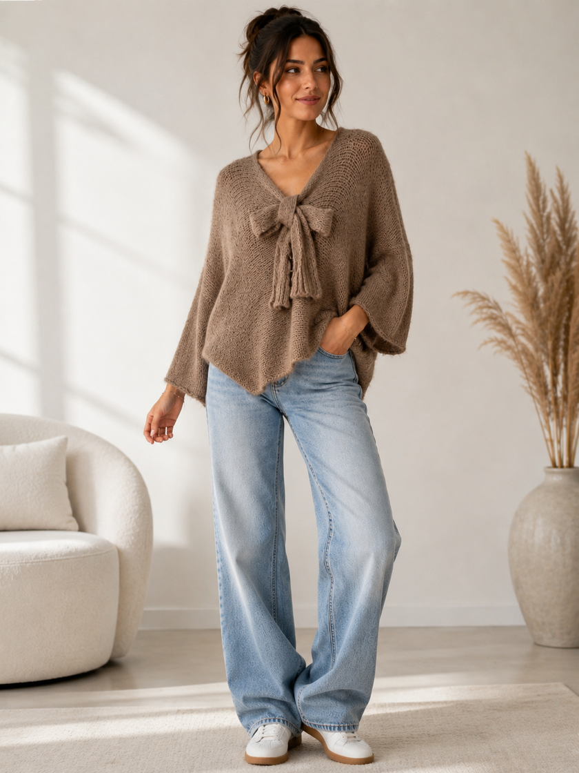 Made in Italy Soft Tie-Front knit Jumper