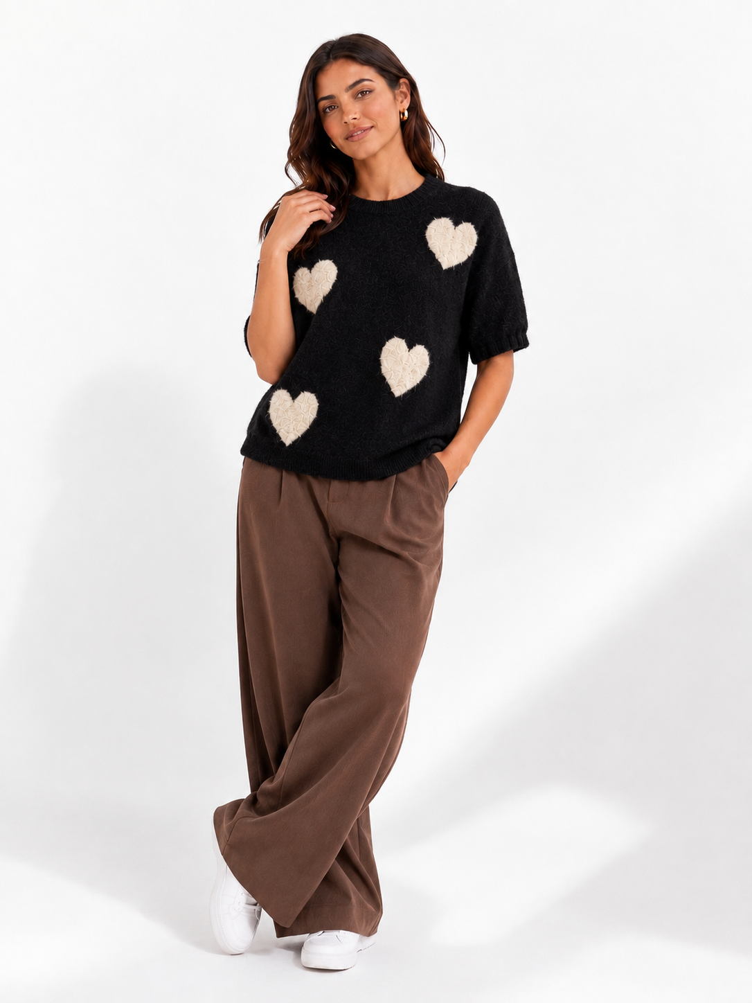 Made in Italy Short Sleeve Heart Jumper