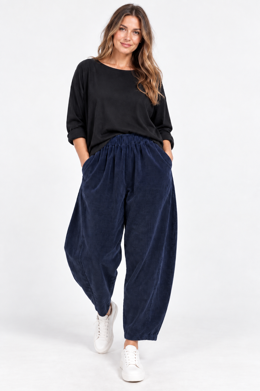 Made in Italy Corduroy Ralaxed Tapered Leg Trouser