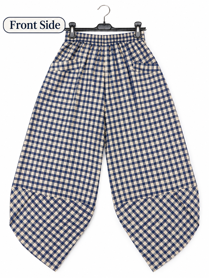 Made in Pocketed Front Gingham/Check Trouser