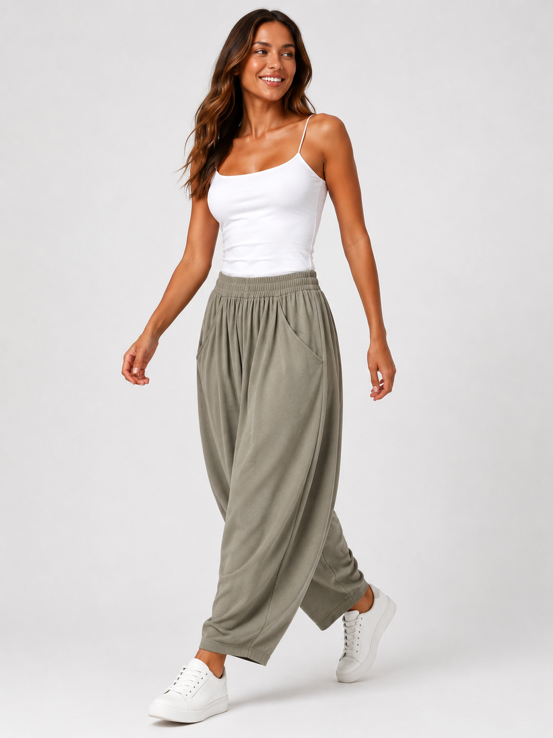 Made in Italy Balloon leg Pockets front Trouser