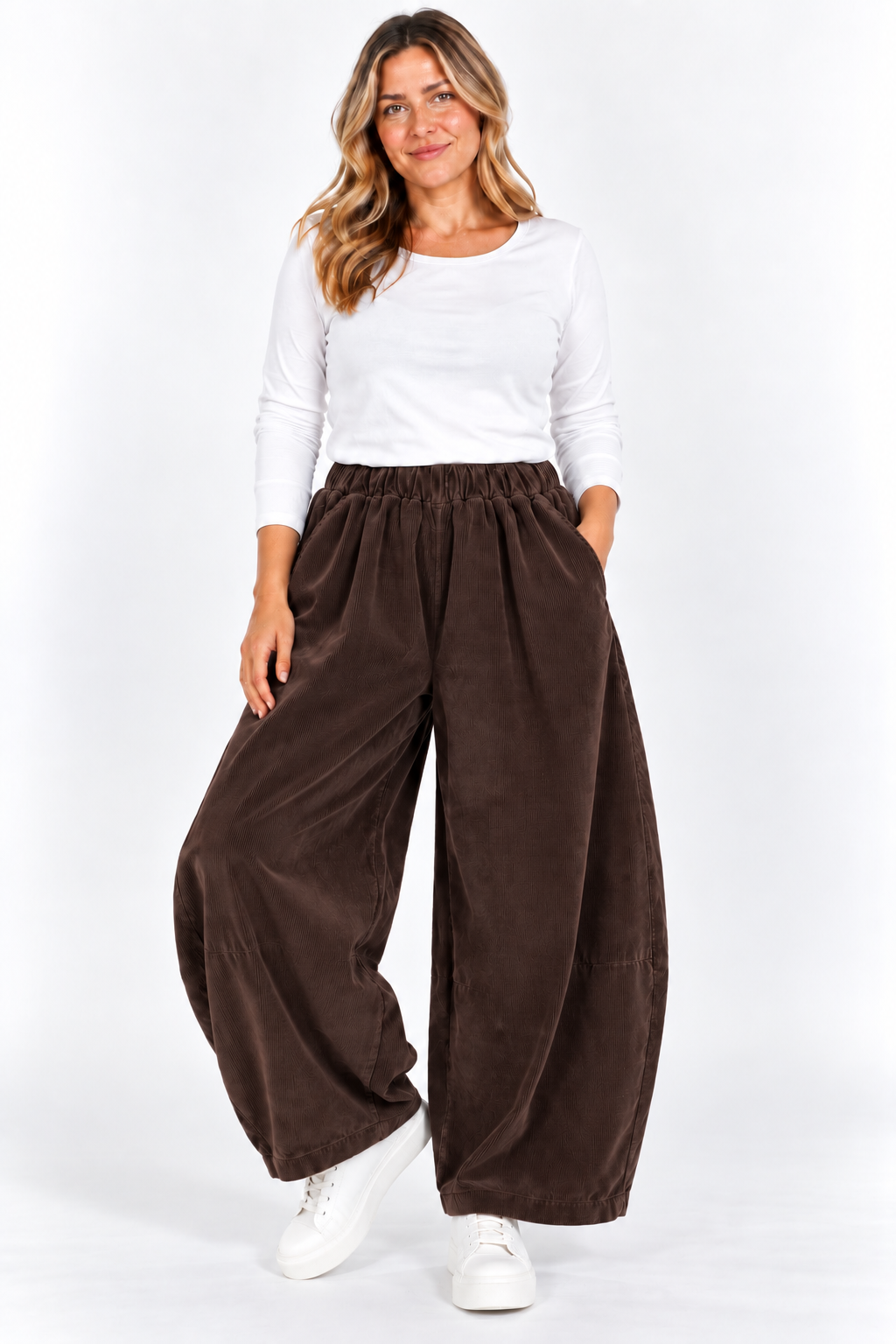 Made in Italy Corduroy Balloon Leg Trousers