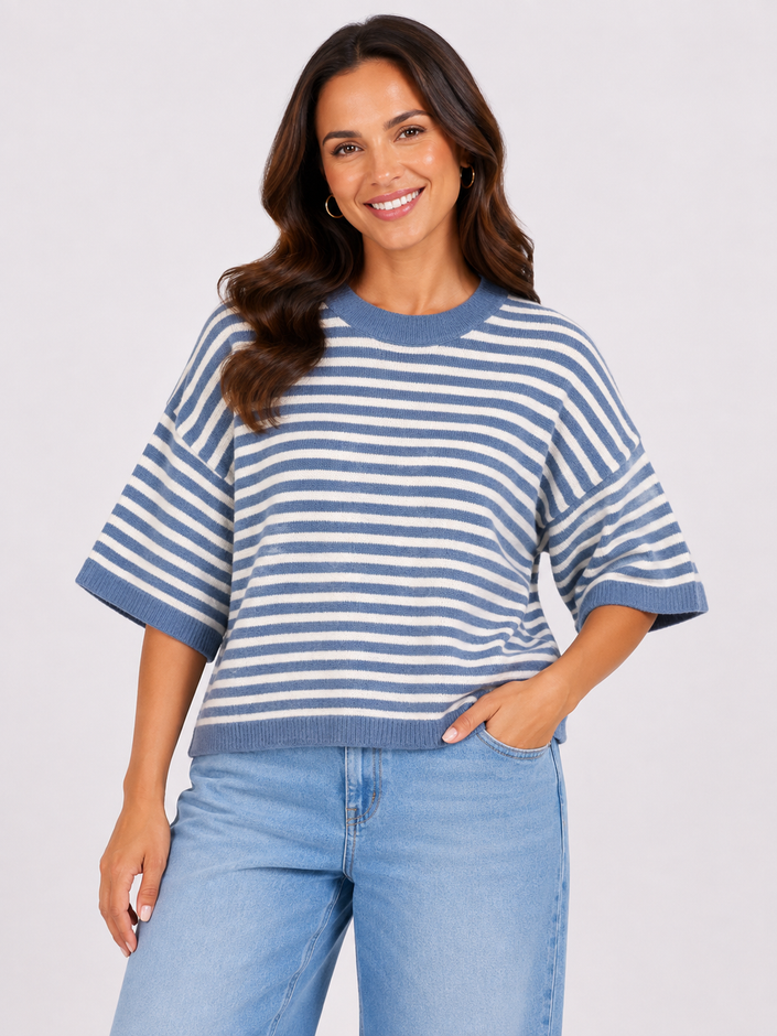 Made in Italy Short Sleeve Stripe Jumper
