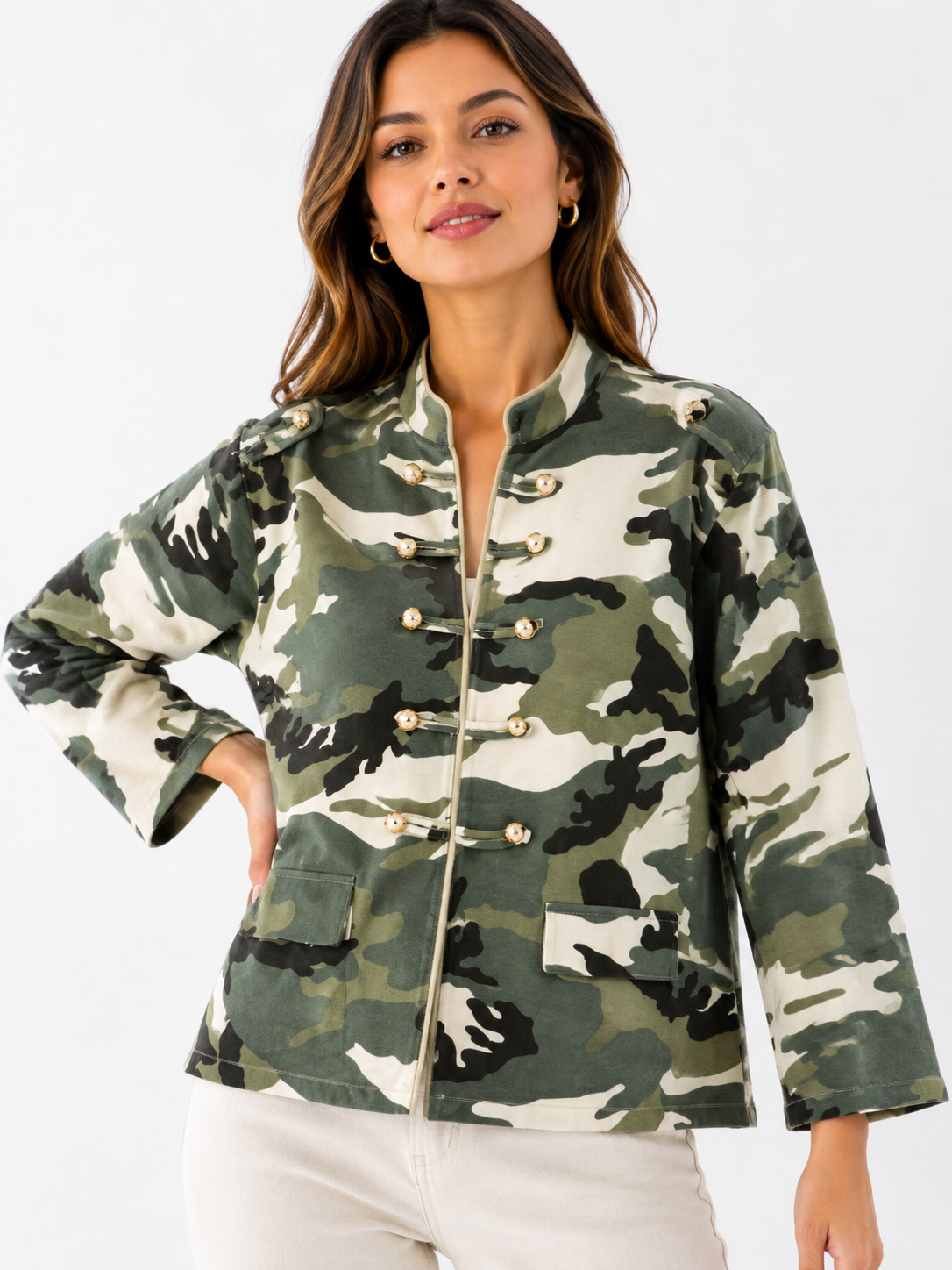 Made in Italy Camouflage print Military Jacket