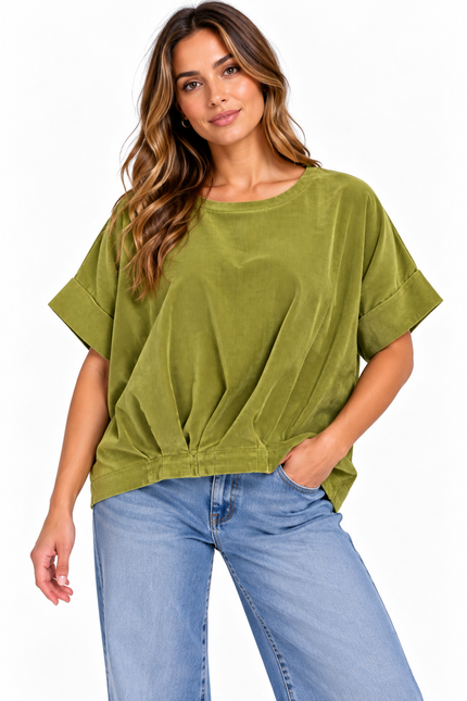 Made in  Italy Corduroy Relaxed Sleeve Top