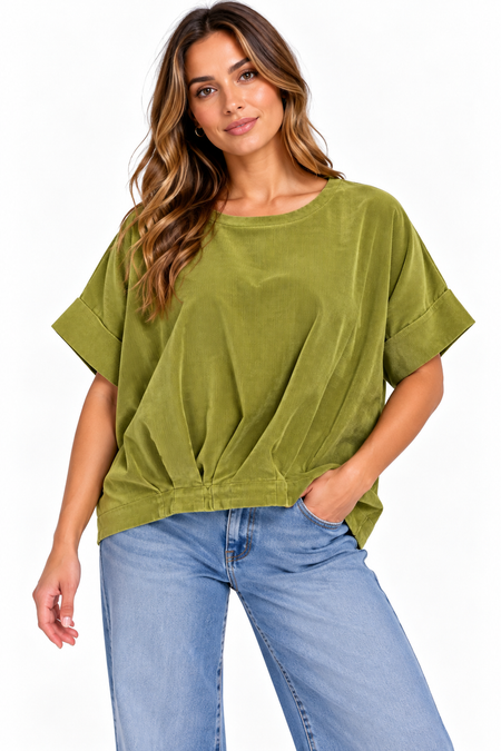 Made in  Italy Corduroy Relaxed Sleeve Top