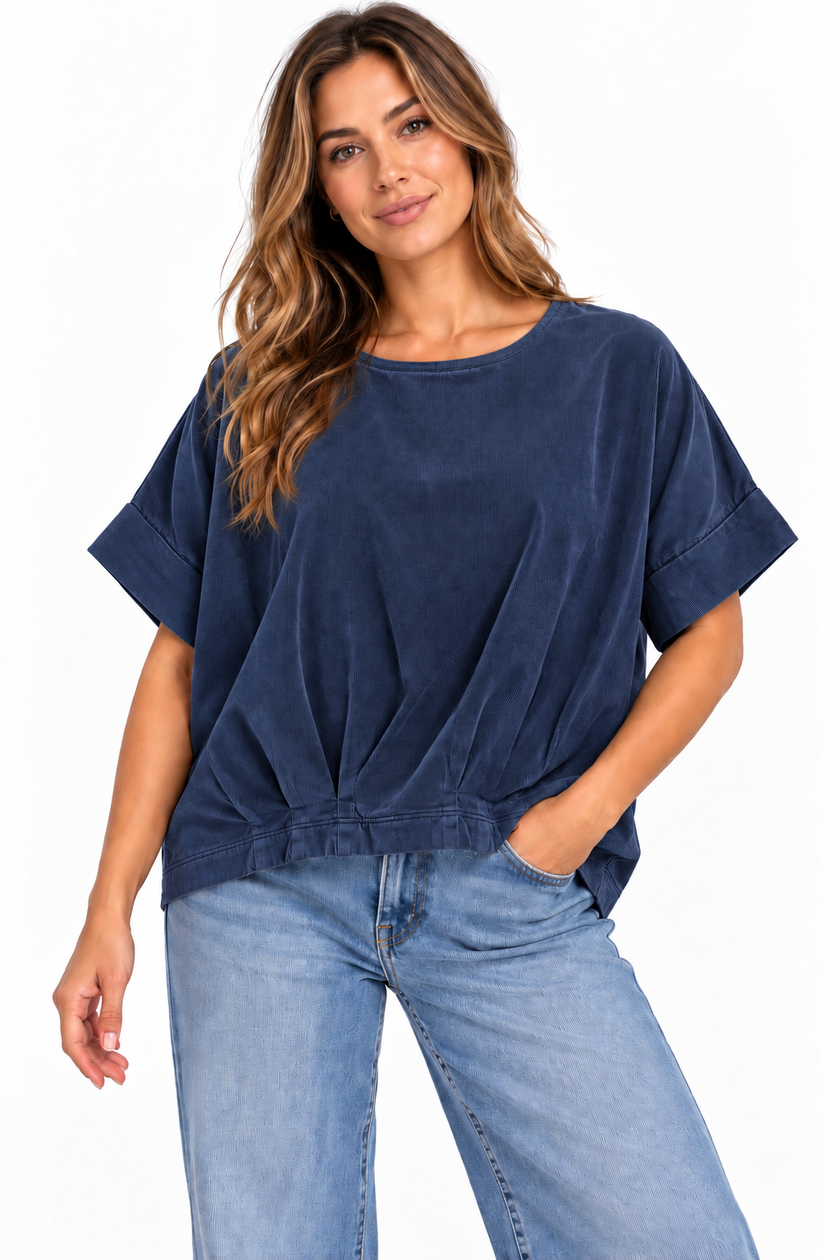 Made in  Italy Corduroy Relaxed Sleeve Top