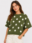 Polka Dot Short Sleeve Soft Knit Jumper