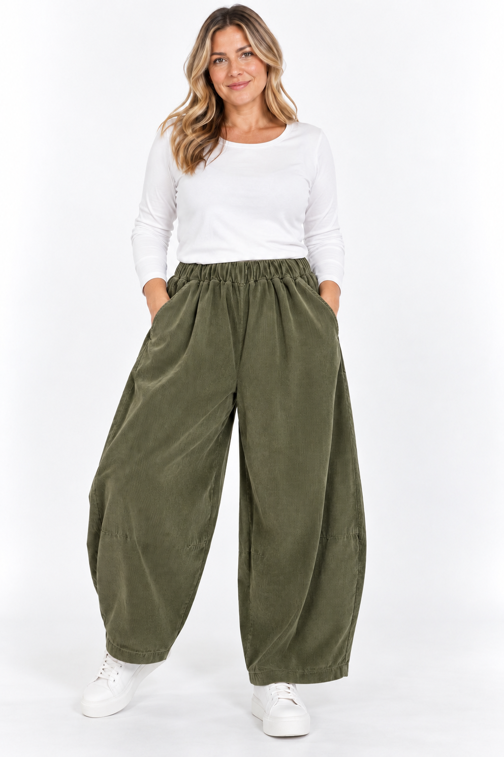 Made in Italy Corduroy Balloon Leg Trousers