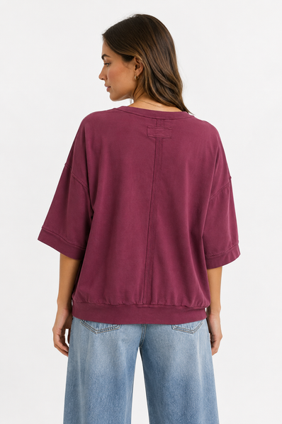 Made in Italy Short Sleeve Sweatshirt Top