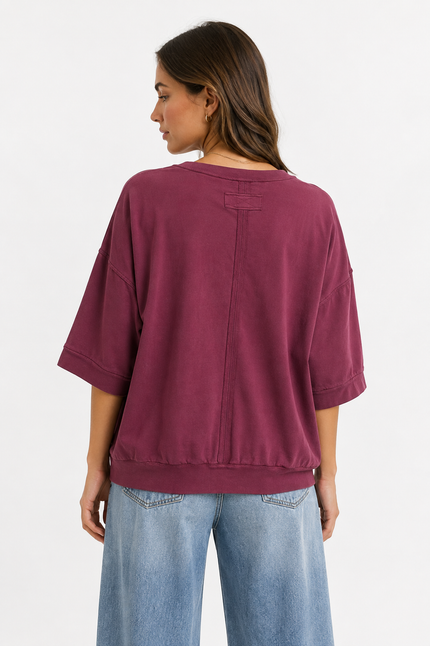 Made in Italy Short Sleeve Sweatshirt Top
