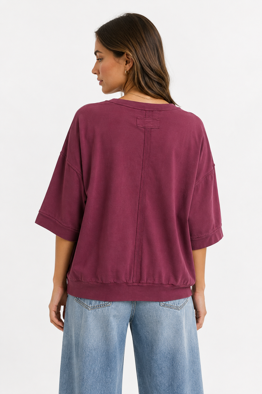 Made in Italy Short Sleeve Sweatshirt Top