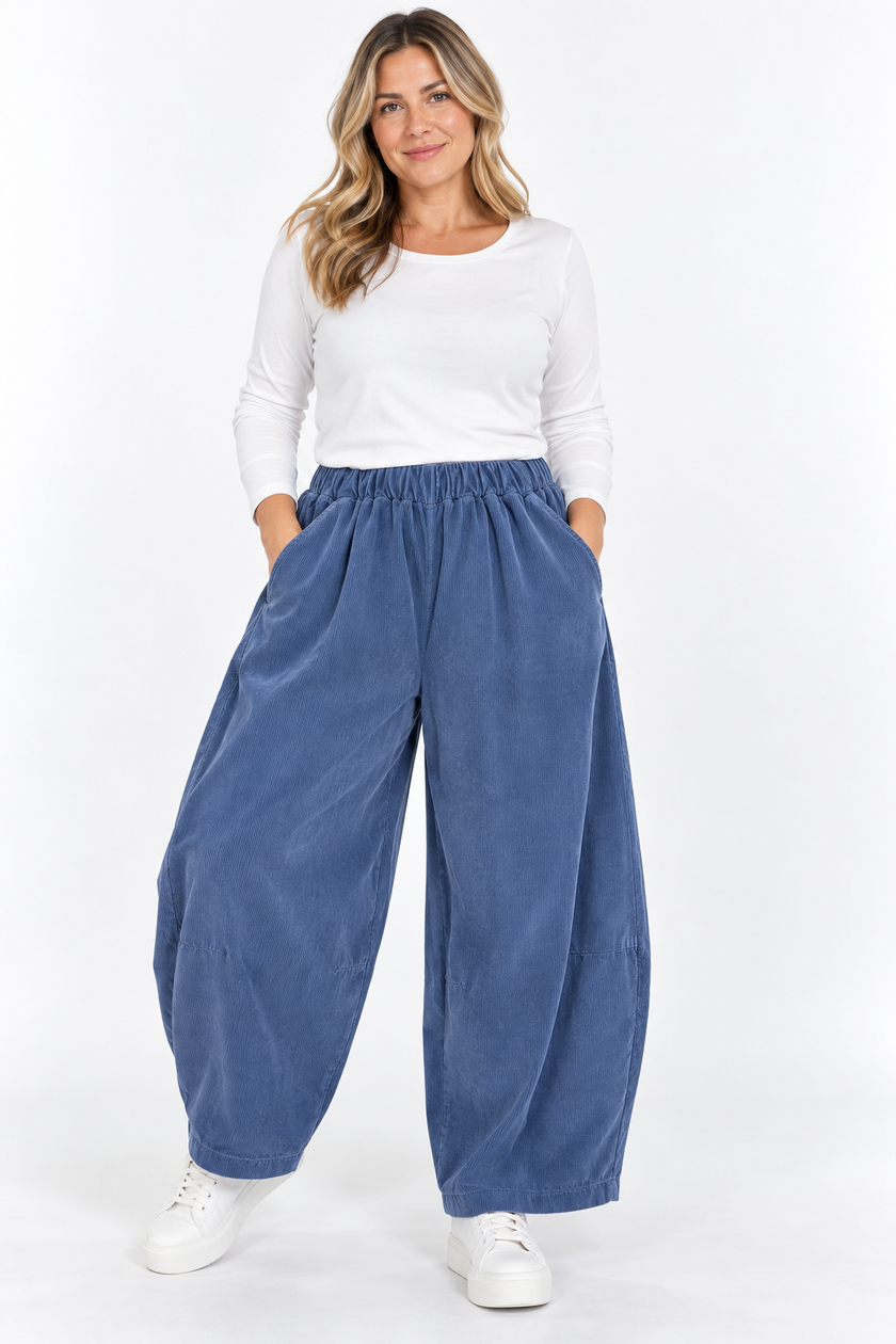 Made in Italy Corduroy Balloon Leg Trousers