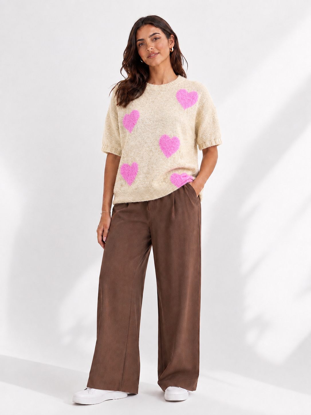 Made in Italy Short Sleeve Heart Jumper