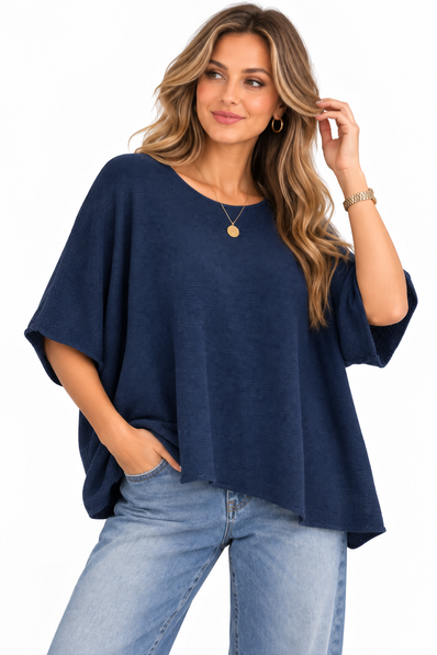 Made in Italy Relaxed Short Sleeve Knit