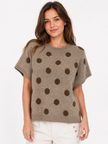 Polka Dot Short Sleeve Soft Knit Jumper