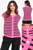 Made in Italy Button-Through Sleeveless knitted Cardigan