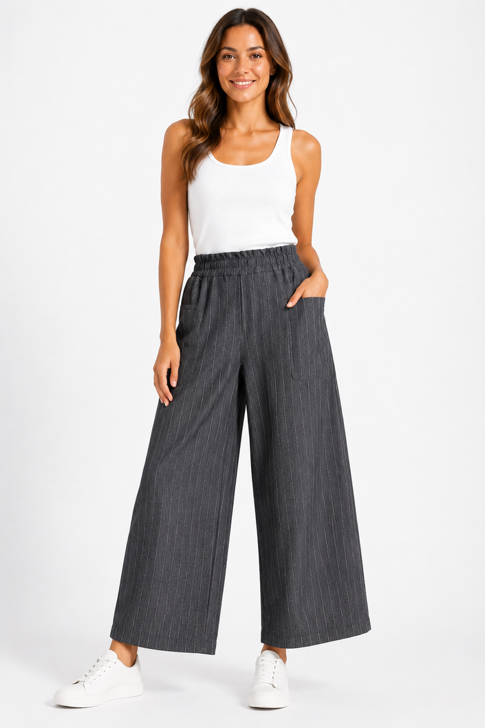 Made in Italy Pinstripe Wide leg trouser