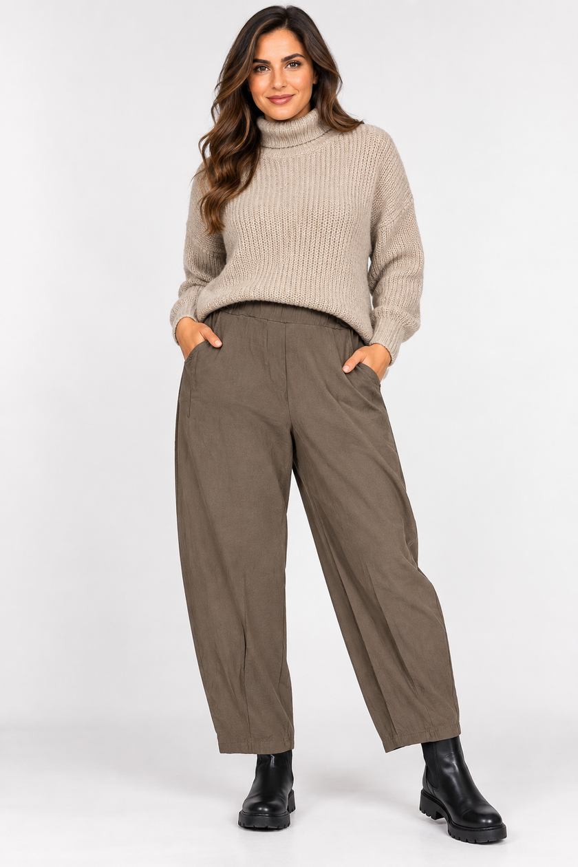 Made in Italy Relaxed Fit Stretchy Tapered Leg Trouser