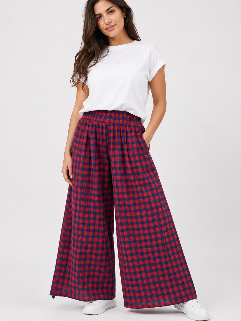 Made in Italy Check wide Leg Trouser /Palazzo