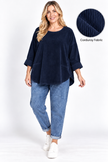 Made in Italy Scoop Hem Corduroy Top
