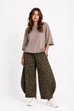 Made in Italy leopard Print Sweatshirt Barrel Leg Trouser