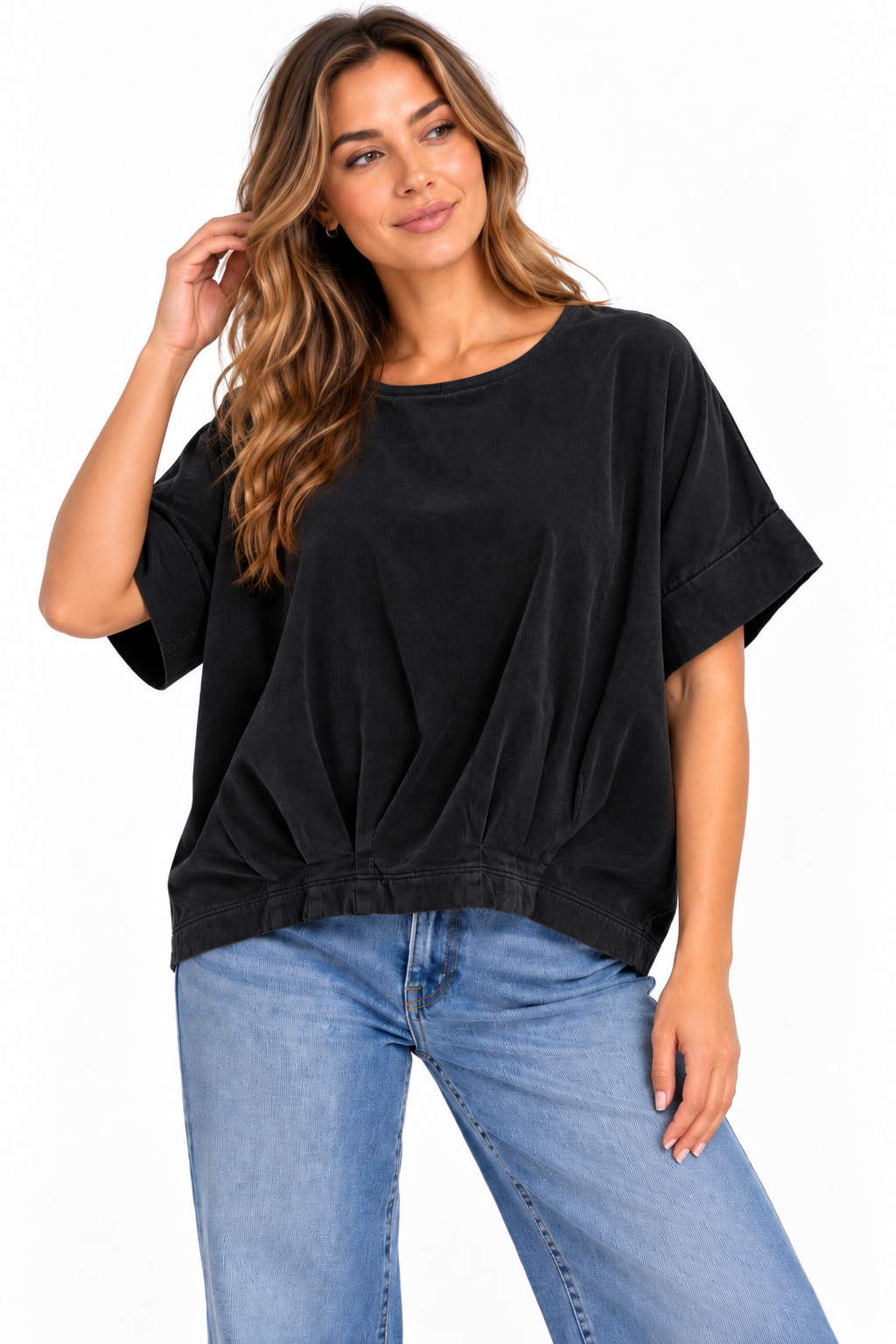 Made in  Italy Corduroy Relaxed Sleeve Top