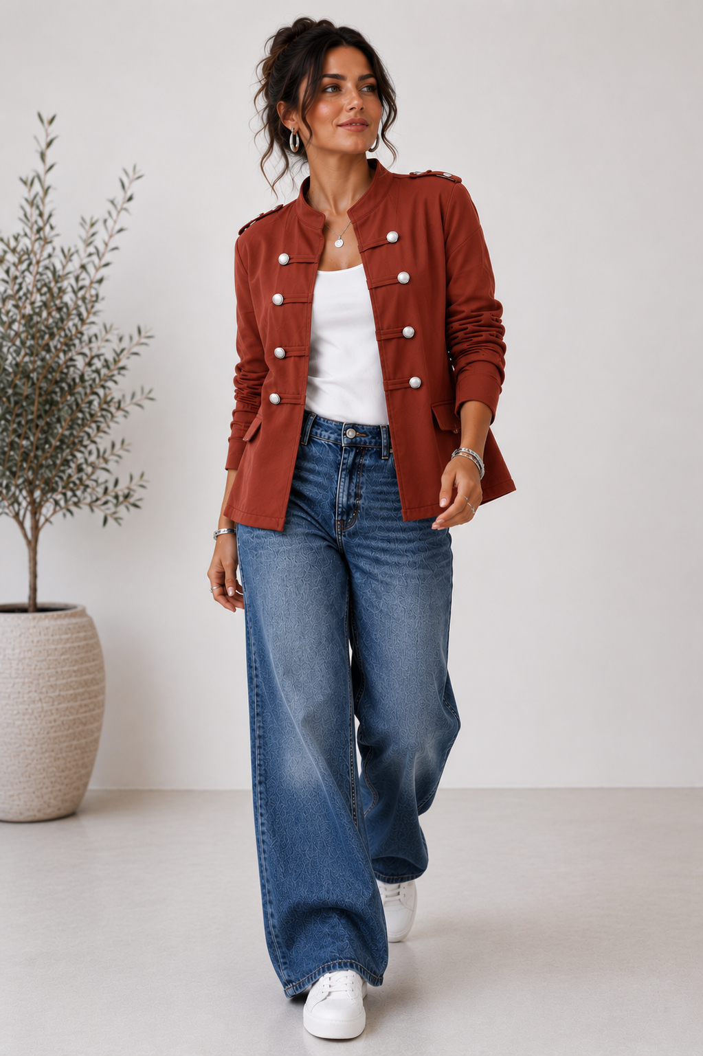 Military Button Jacket -Made in Italy