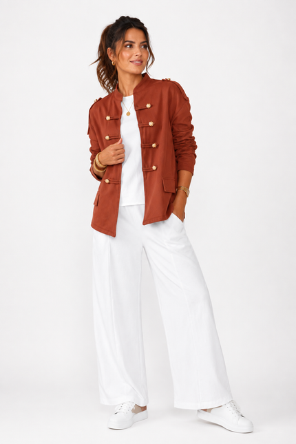 Military Button Jacket -Made in Italy