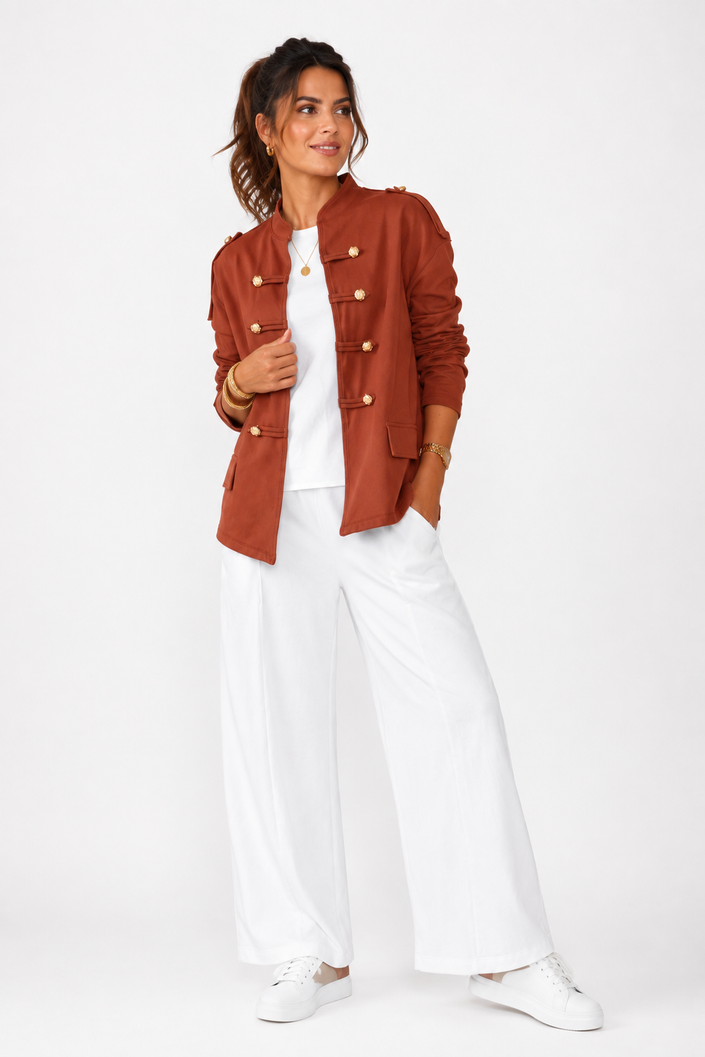 Military Button Jacket -Made in Italy