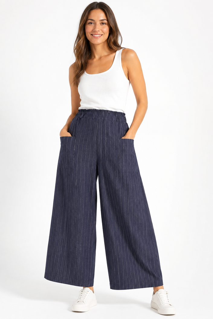 Made in Italy Pinstripe Wide leg trouser