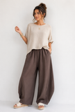 Made in Italy Sweatshirt Barrel Leg Trouser
