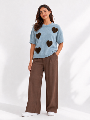 Made in Italy Short Sleeve Heart Jumper
