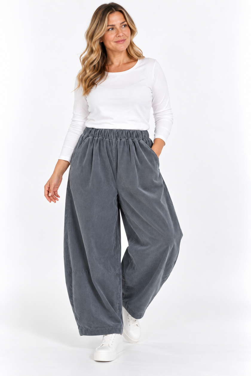 Made in Italy Corduroy Balloon Leg Trousers