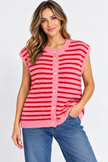 Made in Italy Button-Through Sleeveless knitted Cardigan