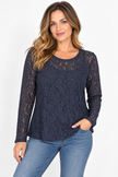 Made in Italy Textured Lace Layering Top