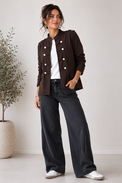 Military Button Jacket -Made in Italy